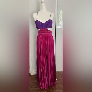 Amur Like New Long Formal Purple & Hot Pink Formal Gown